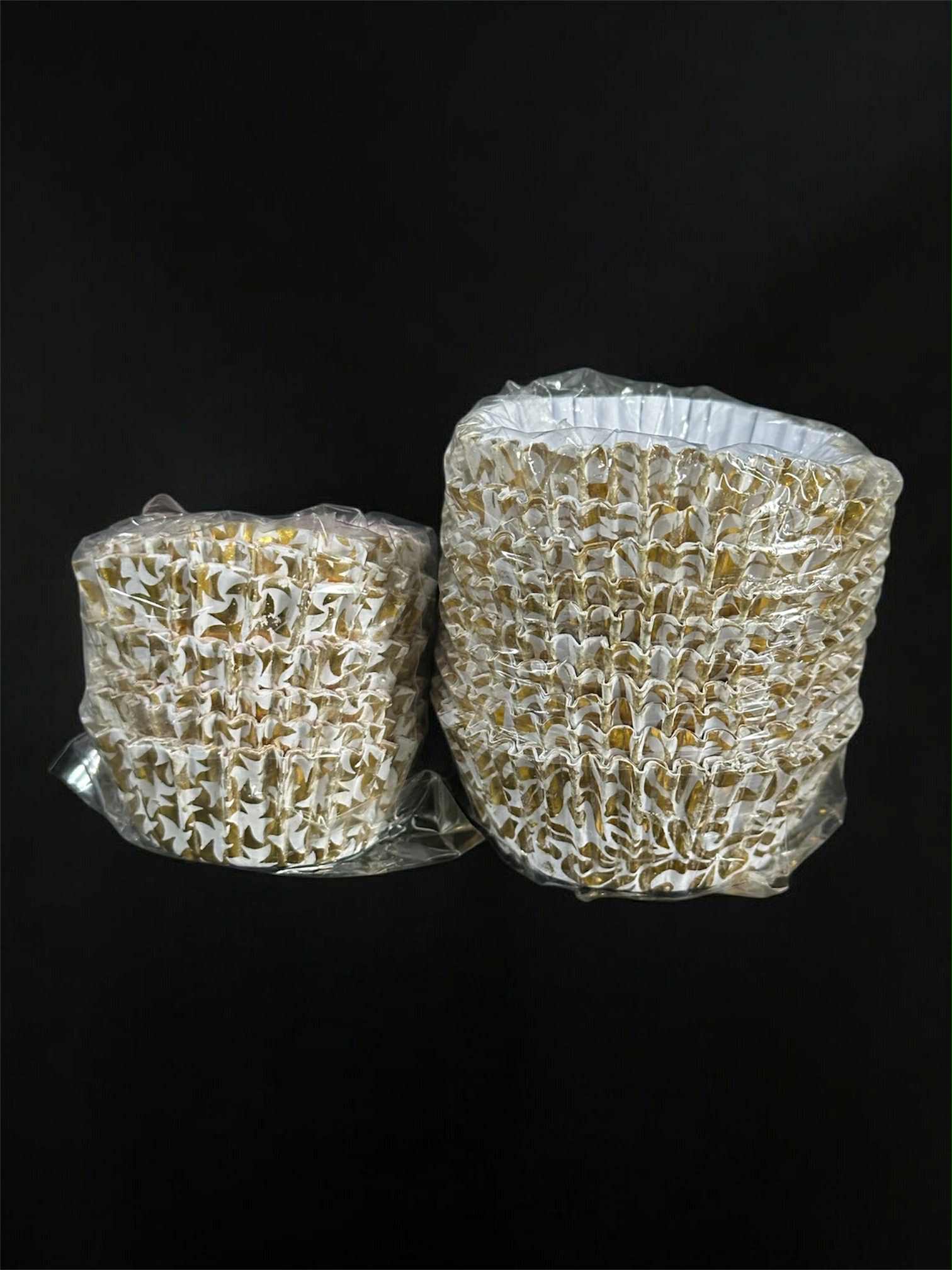 caissettes blanc et doré