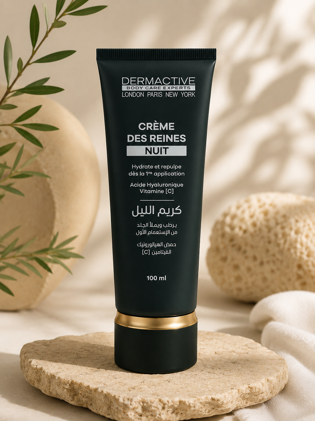 Crème des Reines Nuit Dermactive acide hyaluronique vitamine C 100 ml